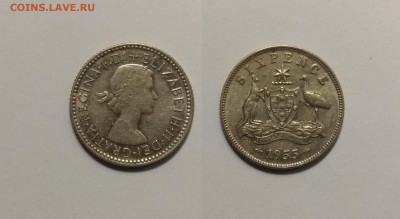 Австралия 6 пенсов 1955 г, Елизавета II - 14.05 22:00 мск - IMG_20210220_170603