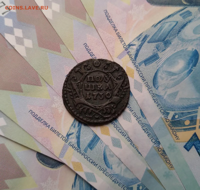 Полушка 1730 г. Анна Иоанновна до 16.05.21г. 22:00 - 20210512_085110
