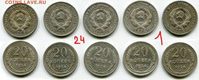 20 копеек 1924 == 10 шт. до 17 мая 2021 22-00 МСК - 20 копеек 1924 = 5 штук №1