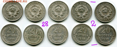 20 копеек 1928 == 10 шт. до 17 мая 2021 22-00 МСК - 20 копеек 1928 = 5 штук №2