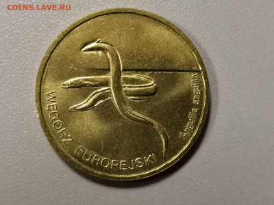 Польша 2 злотых 2003г -Европейский угорь, до 24.05 - Я Польша Угорь-1