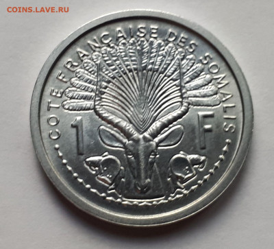 Французское Сомали 1 франк 1965 г. Сохран! UNC! 200000 шт. - 2