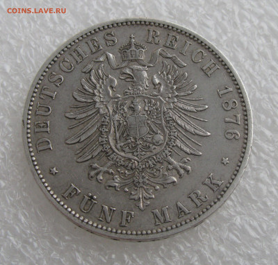 Пруссия. Император Вильгельм I. 5 МАРОК 1876 года. - 5Марок1876 (4).JPG