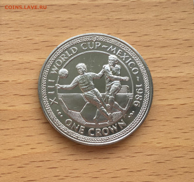 Крона Шайба Остров Мэн 1 крона 1986 Чемпионат мира футбол - IMG_5706.JPG