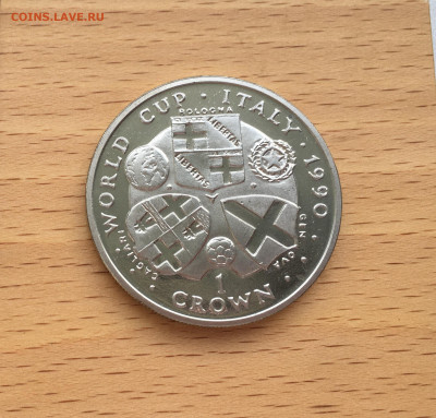 Шайба Остров Мэн 1 крона 1990 Чемпионат мира футбол Италия 2 - IMG_5671.JPG