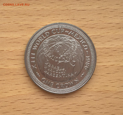 Шайба Остров Мэн 1 крона 1986 Чемпионат мира футбол карта - IMG_5630.JPG