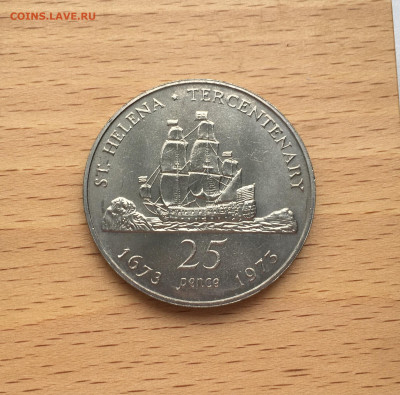Крона Шайба Остров Святой Елены 25 пенсов 1973 Корабль - IMG_5512.JPG
