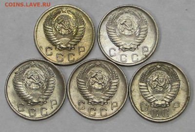 10,15,20 коп 1950-х AUNC-UNC по фикс цене 200 за монету - ы 027
