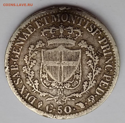 Сардиния 50 Чентезимо 1827г.орёл до 27.05.21г.22:00 - 20210522_172447