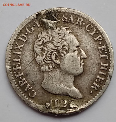 Сардиния 50 Чентезимо 1827г.орёл до 27.05.21г.22:00 - 20210522_172614