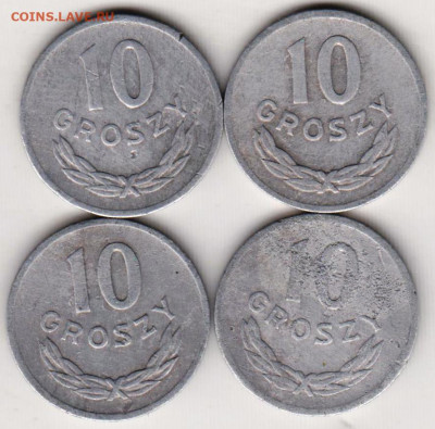 Польша 10 грошей 1961,1968, 1970г. до 30.05.21 г. в 23.00 - 027