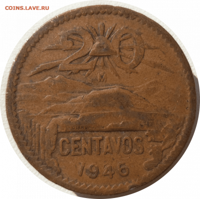 20 сентаво 1946 г. МЕКСИКА до 25.05.21 в 22:00 МСК - Rounded_20210524_112939