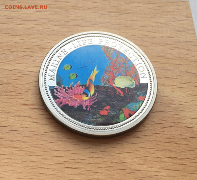 Крона Шайба Палау 1$ доллар 1994 Русалка с ракушкой корабль - IMG_6228.JPG