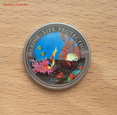 Крона Шайба Палау 1$ доллар 1994 Русалка с ракушкой корабль - IMG_6224.JPG