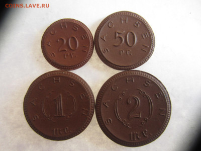 20, 50 пфенигов, 1, 2 марки. Sachsen. Саксония. Нотгельды. 1 - IMG_1097.JPG
