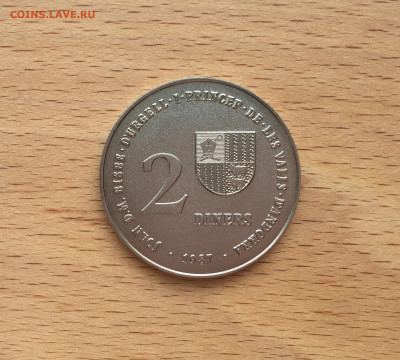 Андорра 2 динера 1987 Олимпийские Игры Барселона Альбервиль - IMG_6044.JPG