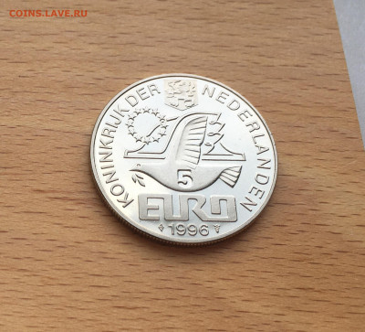 Нидерланды 5 евро 1996 Виллем Баренц корабль парусник флот - IMG_6105.JPG