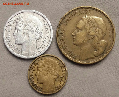 Лот монет Франции (3шт) 1931,50,52.  До 02.06.21 в 22.15 МСК - 2021-05-30 21.56.26