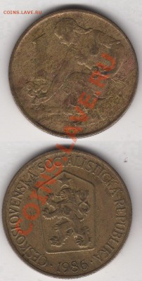 Чехословакия 1 крона 1986 до 19.10.2011 21-00 - Чехословакия 1 кр