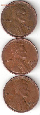 США: 1цент 1951,52,57D, 5центов 1949  на обмен - 1 Цент- 51,52,57D  p