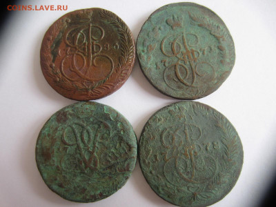 5 копеек 1786, 78, 71, - 4 шт. Екатерина2 до 03.06 в 22.00 - IMG_1339.JPG