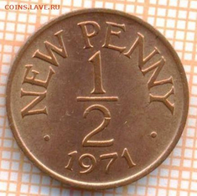 2 пенни 1971 г., до 05.06.2021 г. 22.00 по Москве - Гернси полпенни 1971 2969
