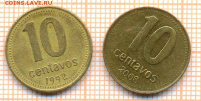 Аргентина 10,25,50 сентаво, фикс - Аргентина 10 сентаво 1992,2008  3015