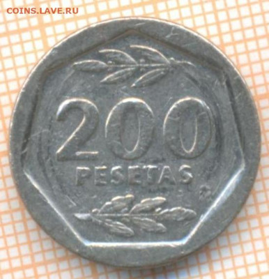 Испания 200 песет 1987 г., до 06.06.2021 г. 22.00 по Москве - Испания 200 песет 1987 3025а