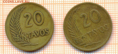 Перу 20 сентаво 1954 г., 1955 гг., фикс - Перу 20 с 1954 55 3038