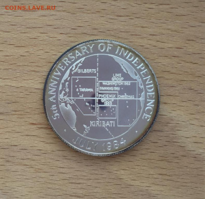 Крона Шайба Кирибати 10$ долларов 1984 Независимость Пруф - krona_shajba_kiribati_10_dollarov_1984_nezavisimost_pruf_proof_serebro_korobka_sertifikat_redkost (2)