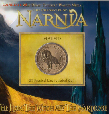 Крона Шайба Новая Зеландия 1$ доллар 2006 Хроники Нарнии Лев - s-l1600