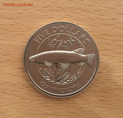 Крона Шайба Новая Зеландия 5$ долларов 2003 галаксия рыба - krona_shajba_novaja_zelandija_5_dollarov_2003_gigantskaja_galaksija_ryba_unc_fauna_tirazh_2400_sht_redkaja (2)