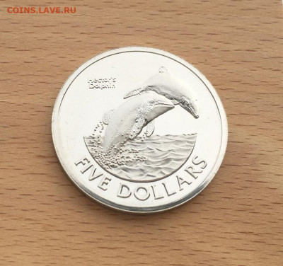 Крона Шайба Новая Зеландия 5$ долларов 2002 Дельфин Гектора - krona_shajba_novaja_zelandija_5_dollarov_2002_delfin_gektora_unc_fauna_tirazh_4000_sht_redkaja (4)
