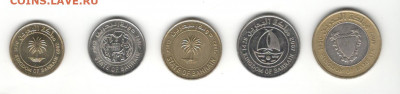 Набор монет Бахрейна, 5 монет (5-10-25-50-100). - Бахрейн 5 монет Б