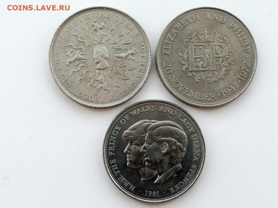 лот юбилейки 25п Великобритании 3 монеты до 10.06.2021г - 2