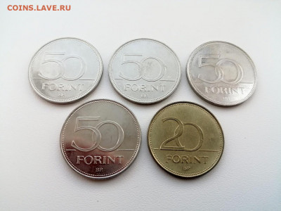 лот юбилейки Венгрии 20ф и 50ф 5 монет до 10.06.2021г - 1