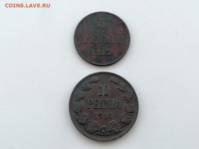 Финляндия 5 пенни 1917 и 10 пенни 1916 до 10.06.2021г - 1