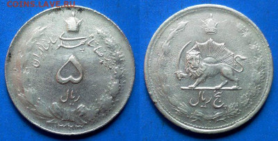 Иран - 5 риалов 1944 года (серебро) до 11.06 - Иран 5 риалов, 1323 (1944)