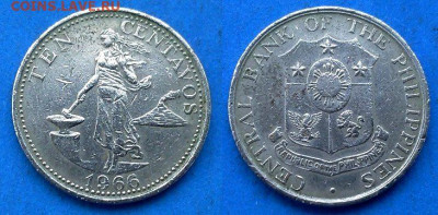 Филиппины - 10 сентаво 1966 года до 11.06 - Филиппины 10 сентаво, 1966