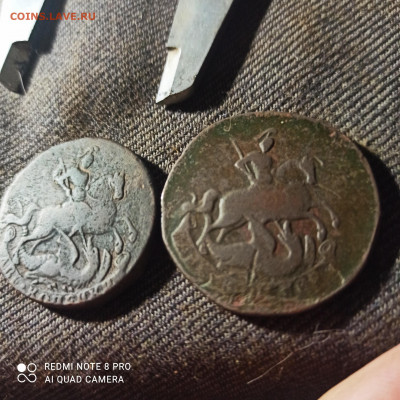 2 копейки 1757 разные размеры - 1622965000521