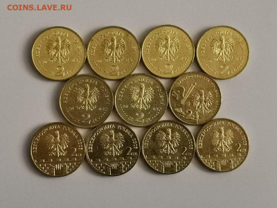 Польша 2 злотых 2005г (к-кт 11шт), до 12.06 - Польша 05г 11шт-2