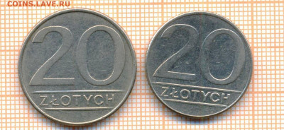 Польша 20 злотых 1986, 1989 г., фикс - Польша 20 зл 4 мон 3077