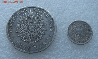 Пруссия. Император Вильгельм I. 5 МАРОК 1876 года. - 5 Мар1876 (5).JPG
