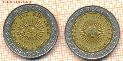 Аргентина 1 песо 1994,1995, фикс - Аргентина 1 песо 1994, 1995  3035