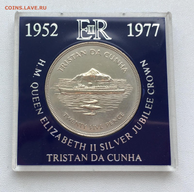 Крона Шайба Тристан-да-Кунья 25 пенсов 1977 корабль коробка - IMG_6912.JPG