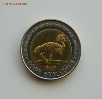 Уганда 1000 шиллингов 2012 г. (Юбилейная)Фауна до 14.06.21 - DSCN6887.JPG