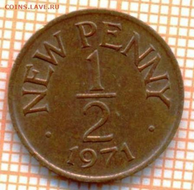 2 пенни 1971 г., до 14.06.2021 г. 22.00 по Москве - Гернси полпенни 1971 2993