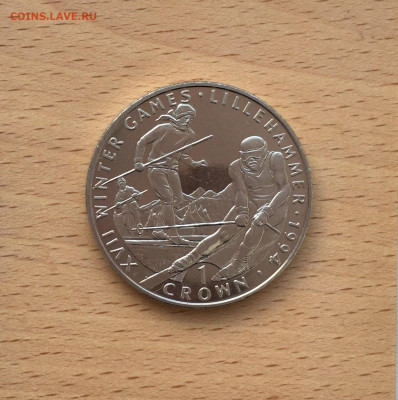 Крона Шайба Гибралтар 1 крона 1993 Зимние Олимпийские Игры - IMG_6518.JPG