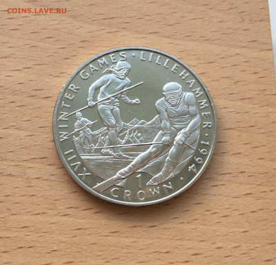 Крона Шайба Гибралтар 1 крона 1993 Зимние Олимпийские Игры - IMG_6520.JPG