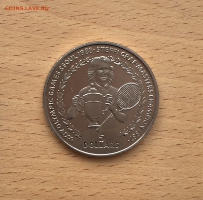 Крона Шайба Ниуэ 5$ долларов 1988 Теннис Штеффи Граф - IMG_6554.JPG